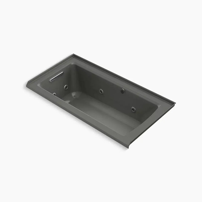 Kohler Archer 60" x 30" alcove whirlpool bath with Bask heated surface, left drain K-1947-LW-58 - Plumbing Market
