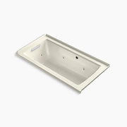 Kohler Archer 60" x 30" alcove whirlpool bath with Bask heated surface, left drain K-1947-LW-96 - Plumbing Market