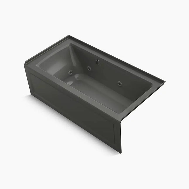 Kohler Archer 60" x 30" alcove whirlpool bath with Bask heated surface, right drain K-1947-RAW-58 - Plumbing Market