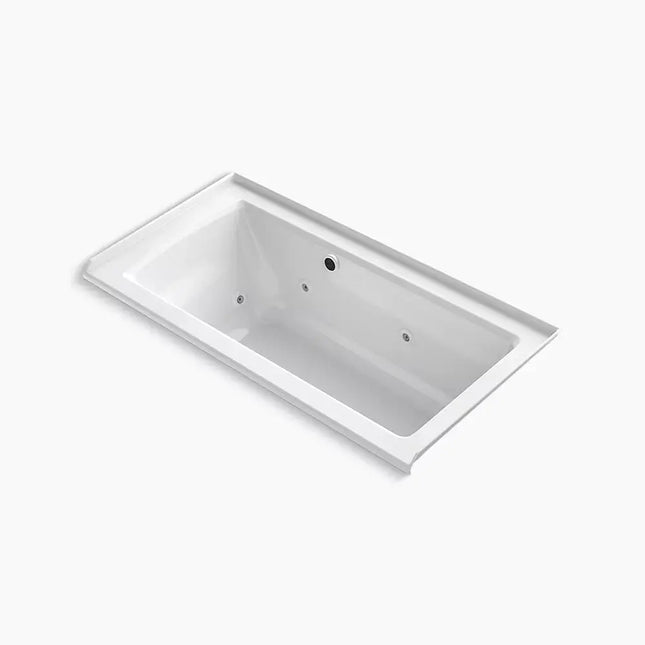 Kohler Archer 60" x 30" alcove whirlpool bath with Bask heated surface, right drain K-1947-RW-0 - Plumbing Market