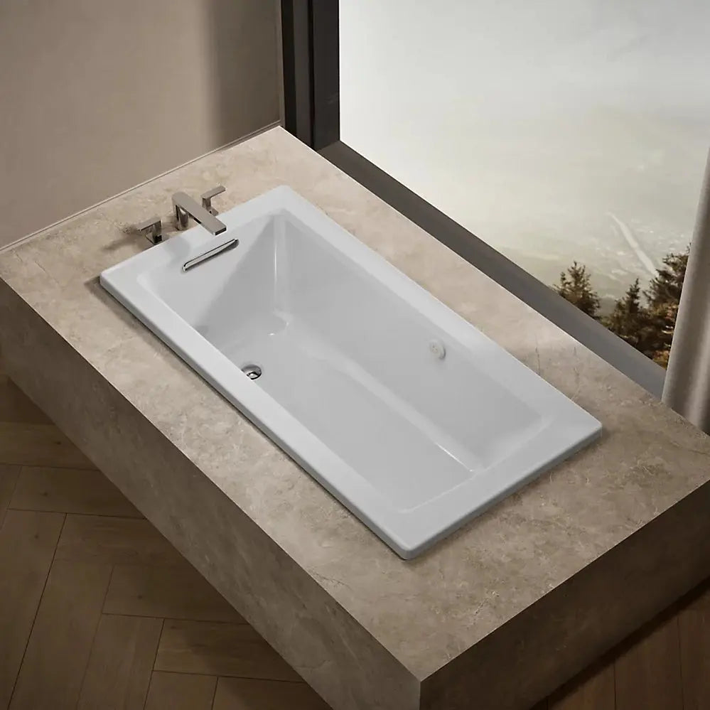 Kohler Archer 60" x 30" drop-in Heated BubbleMassage air bath White - Plumbing Market