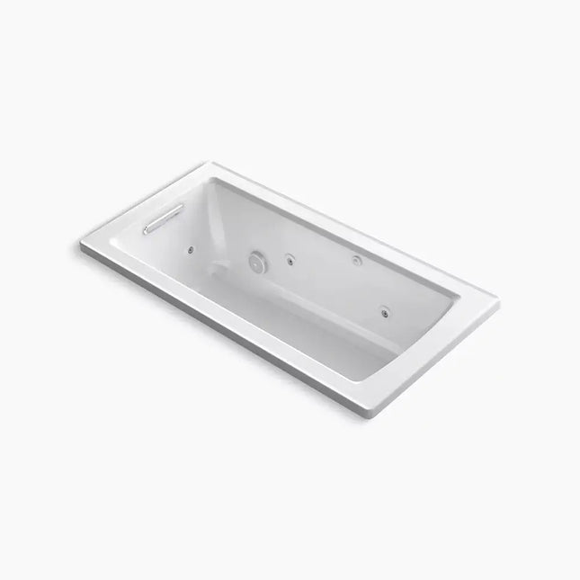 Kohler Archer 60" x 30" drop-in whirlpool bath with heat and Comfort Depth design K-1947-H-0 - Plumbing Market