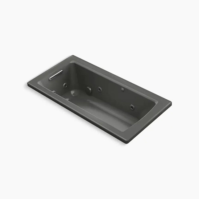 Kohler Archer 60" x 30" drop-in whirlpool bath with heat and Comfort Depth design K-1947-H-58 - Plumbing Market