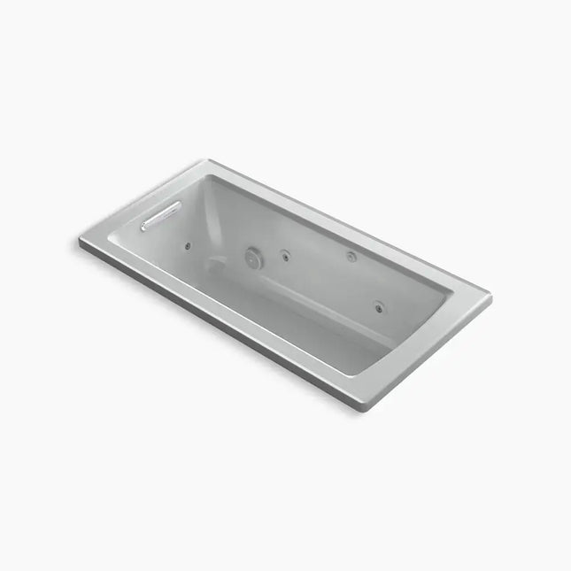 Kohler Archer 60" x 30" drop-in whirlpool bath with heat and Comfort Depth design K-1947-H-95 - Plumbing Market