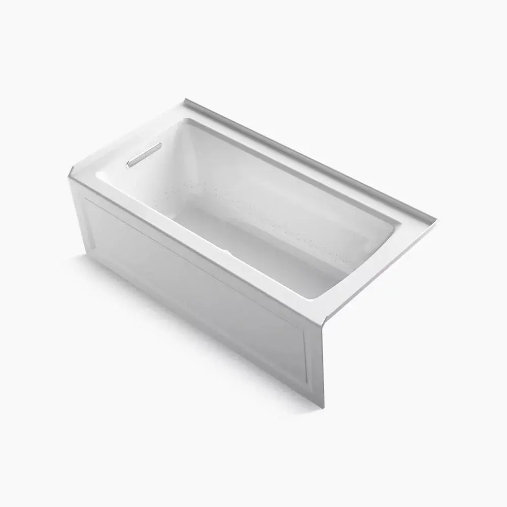 Kohler Archer 60" x 30" integral apron Heated BubbleMassage air bath with Bask heated surface and left-hand drain K-1947-GHLAW-0 - Plumbing Market