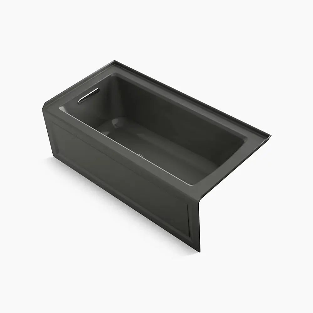 Kohler Archer 60" x 30" integral apron Heated BubbleMassage air bath with Bask heated surface and left-hand drain K-1947-GHLAW-58 - Plumbing Market
