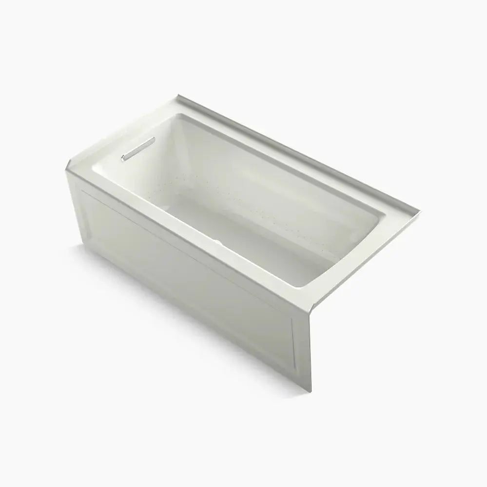 Kohler Archer 60" x 30" integral apron Heated BubbleMassage air bath with Bask heated surface and left-hand drain K-1947-GHLAW-NY - Plumbing Market