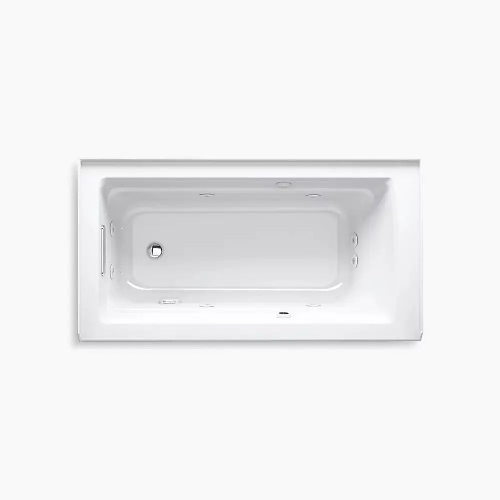 Kohler Archer 60" x 32" alcove Heated BubbleMassage air bath and whirlpool, left drain K-1122-XGHLA-7 - Plumbing Market