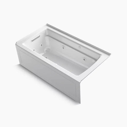 Kohler Archer 60" x 32" alcove Heated BubbleMassage air bath and whirlpool, right drain K-1122-XGHRA-0 - Plumbing Market