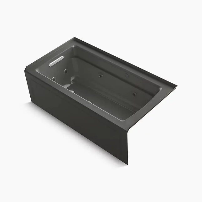 Kohler Archer 60" x 32" alcove Heated BubbleMassage air bath and whirlpool, right drain K-1122-XGHRA-58 - Plumbing Market