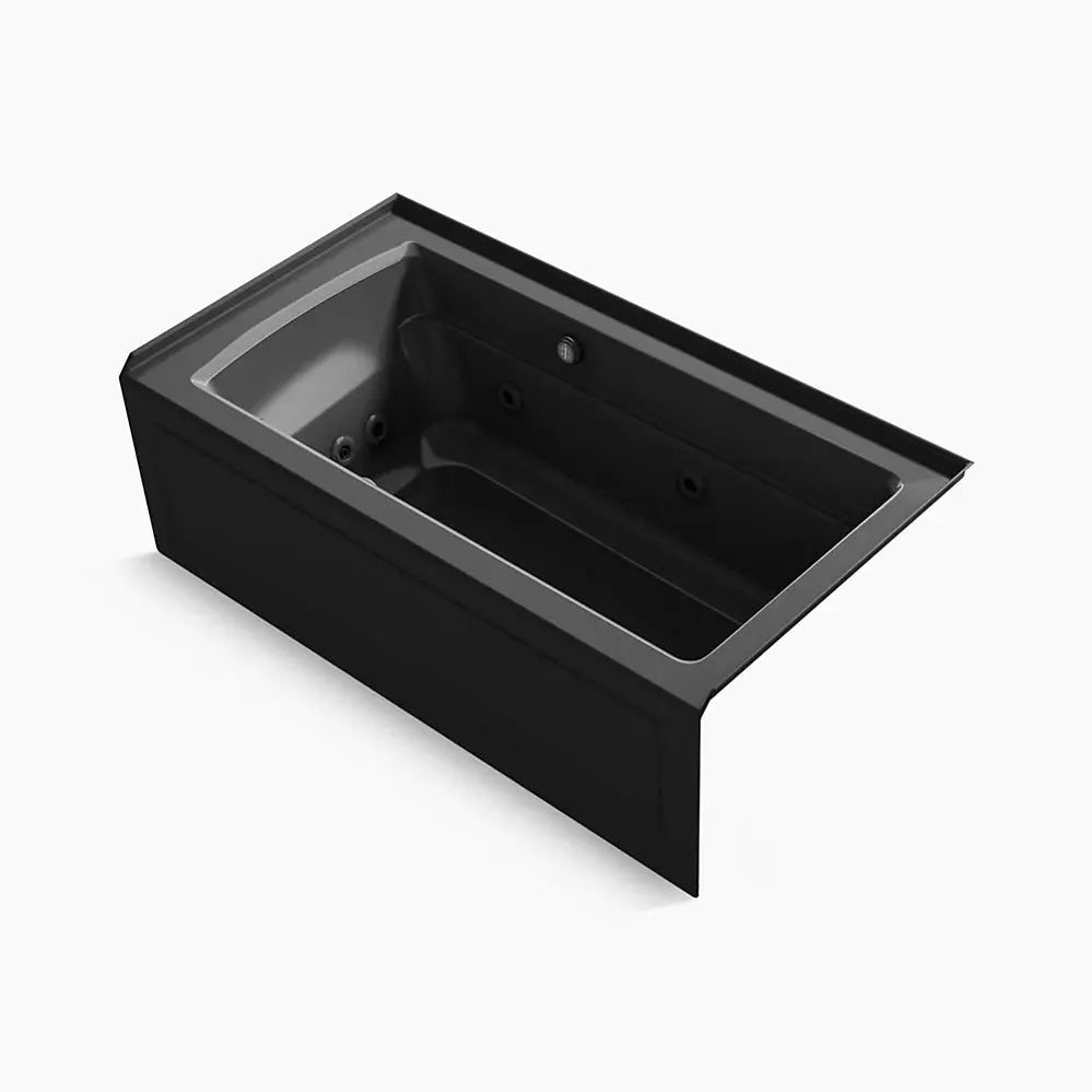 Kohler Archer 60" x 32" alcove Heated BubbleMassage air bath and whirlpool, right drain K-1122-XGHRA-7 - Plumbing Market