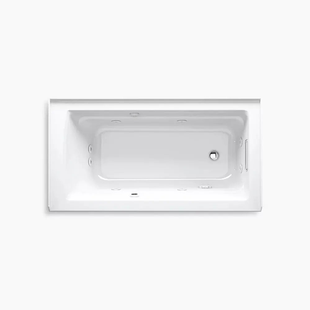 Kohler Archer 60" x 32" alcove Heated BubbleMassage air bath and whirlpool, right drain K-1122-XGHRA-95 - Plumbing Market