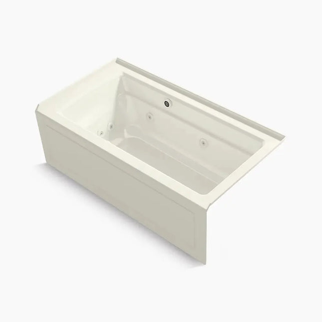 Kohler Archer 60" x 32" alcove Heated BubbleMassage air bath and whirlpool, right drain K-1122-XGHRA-96 - Plumbing Market
