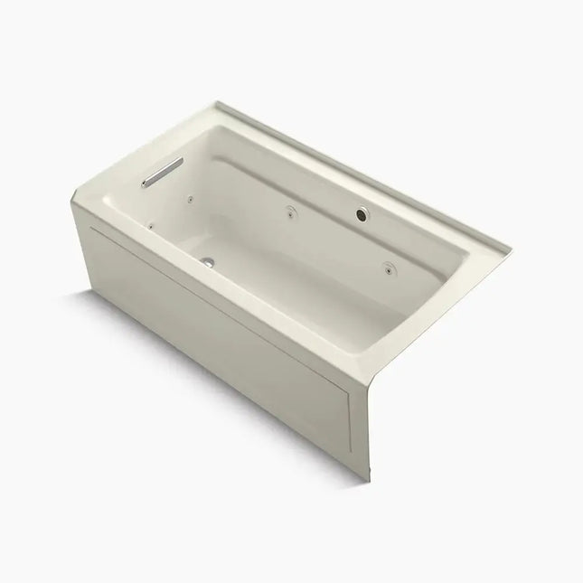 Kohler Archer 60" x 32" alcove whirlpool bath with Bask heated surface, alcove left drain K-1122-LAW-96 - Plumbing Market
