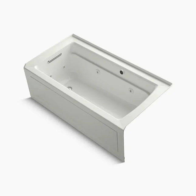 Kohler Archer 60" x 32" alcove whirlpool bath with Bask heated surface, alcove left drain K-1122-LAW-NY - Plumbing Market