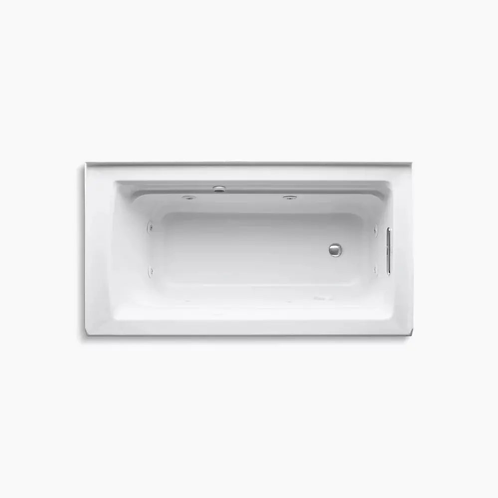 Kohler Archer 60" x 32" alcove whirlpool bath with Bask heated surface, right drain K-1122-RAW-0 - Plumbing Market