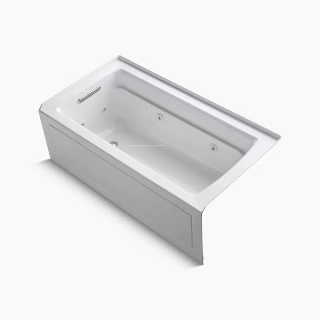 Kohler Archer 60" x 32" alcove whirlpool bath, left drain K-1122-LA-0 - Plumbing Market