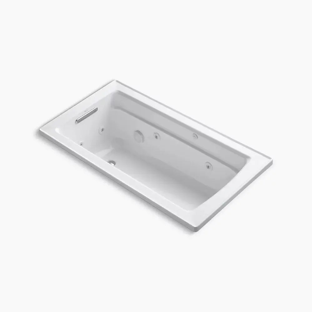 Kohler Archer 60" x 32" drop-in whirlpool bath with and Bask heated surface K-1122-W1-0 - Plumbing Market