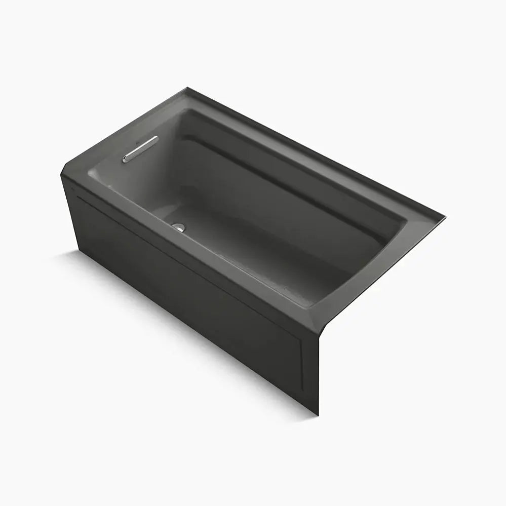 Kohler Archer 60" x 32" integral apron Heated BubbleMassage air bath with Bask heated surface and left-hand drain K-1122-GHLAW-58 - Plumbing Market