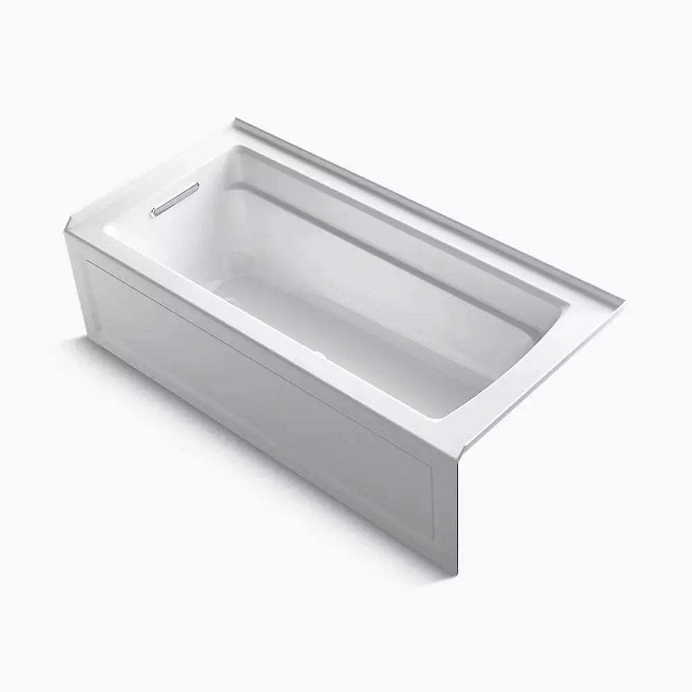 Kohler Archer 66" x 32" alcove Heated BubbleMassage air bath with Bask heated surface, left drain K-1949-GHLAW-0 - Plumbing Market