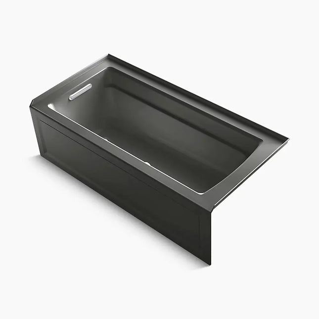Kohler Archer 66" x 32" alcove Heated BubbleMassage air bath with Bask heated surface, left drain K-1949-GHLAW-58 - Plumbing Market