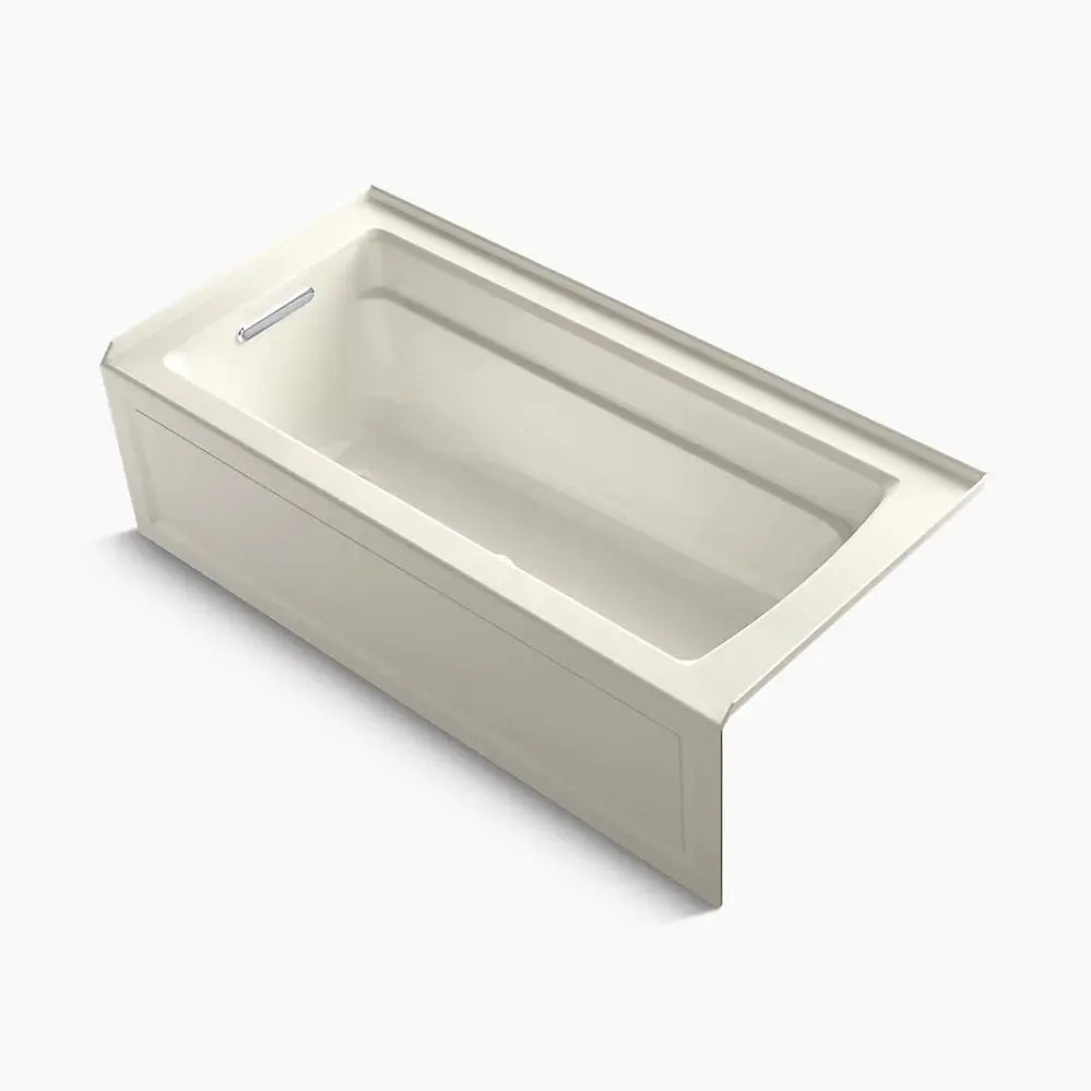 Kohler Archer 66" x 32" alcove Heated BubbleMassage air bath with Bask heated surface, left drain K-1949-GHLAW-96 - Plumbing Market
