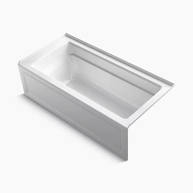 Kohler Archer 66" x 32" alcove Heated BubbleMassage air bath with Bask heated surface, right drain K-1949-GHRAW-0 - Plumbing Market