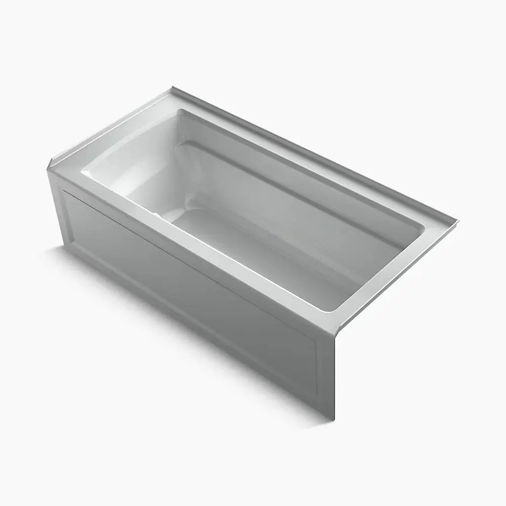 Kohler Archer 66" x 32" alcove Heated BubbleMassage air bath with Bask heated surface, right drain K-1949-GHRAW-95 - Plumbing Market