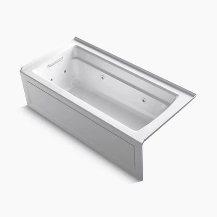 Kohler Archer 66" x 32" alcove whirlpool bath with Bask heated surface, left drain K-1949-LAW-0 - Plumbing Market
