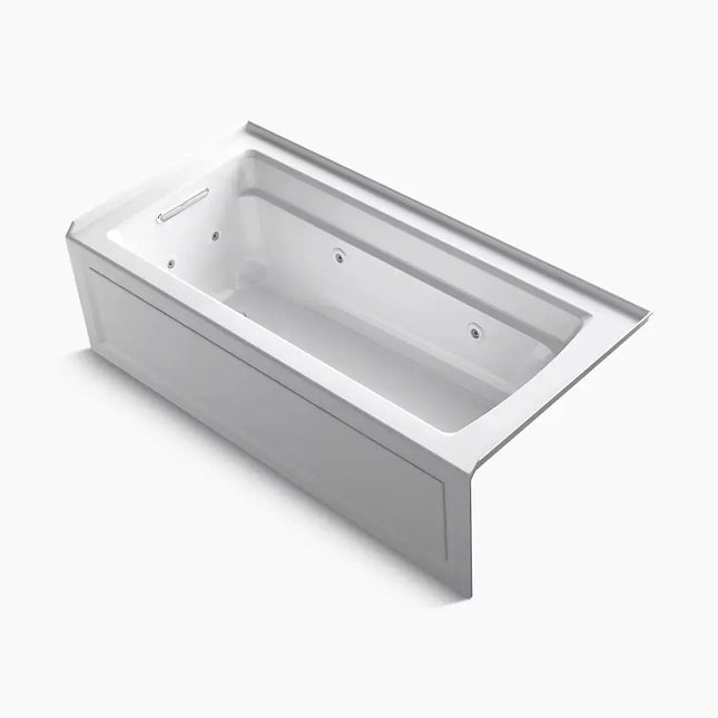 Kohler Archer 66" x 32" alcove whirlpool bath with Bask heated surface, left drain K-1949-LAW-0 - Plumbing Market