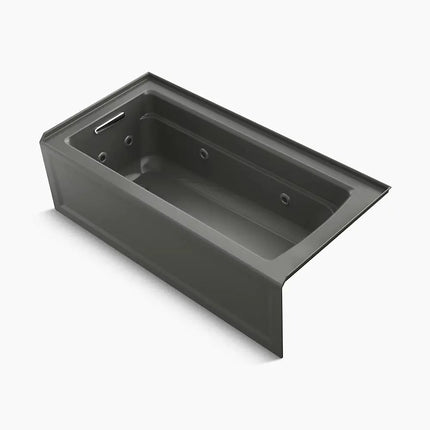 Kohler Archer 66" x 32" alcove whirlpool bath with Bask heated surface, left drain K-1949-LAW-58 - Plumbing Market