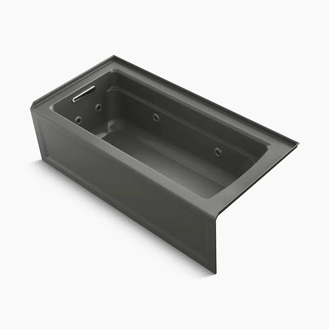 Kohler Archer 66" x 32" alcove whirlpool bath with Bask heated surface, left drain K-1949-LAW-58 - Plumbing Market