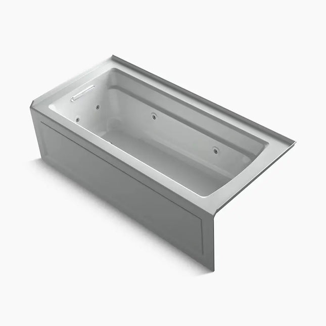 Kohler Archer 66" x 32" alcove whirlpool bath with Bask heated surface, left drain K-1949-LAW-95 - Plumbing Market