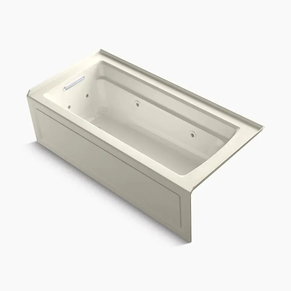 Kohler Archer 66" x 32" alcove whirlpool bath with Bask heated surface, left drain K-1949-LAW-96 - Plumbing Market