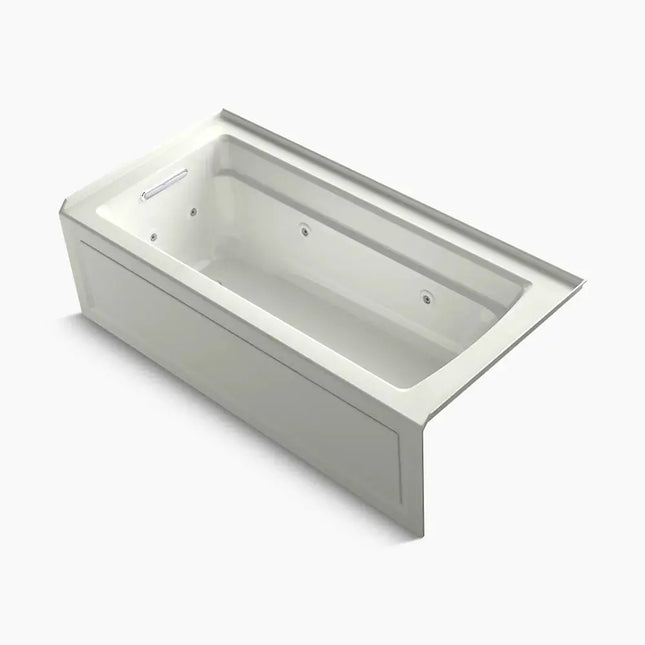 Kohler Archer 66" x 32" alcove whirlpool bath with Bask heated surface, left drain K-1949-LAW-NY - Plumbing Market