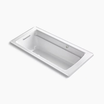 Kohler Archer 66" x 32" drop-in Heated BubbleMassage air bath with Bask heated surface K-1949-GHW-0 - Plumbing Market