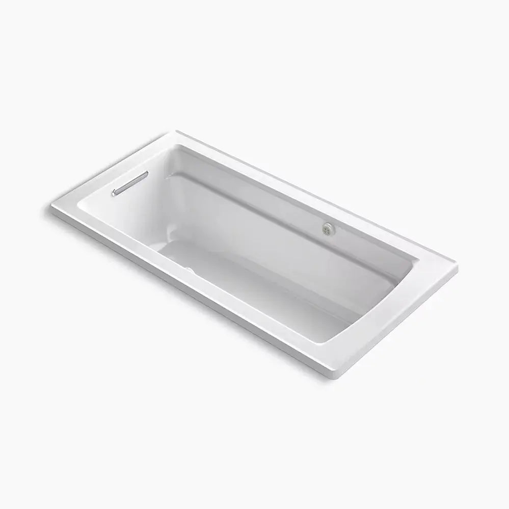 Kohler Archer 66" x 32" drop-in Heated BubbleMassage air bath with Bask heated surface K-1949-GHW-0 - Plumbing Market