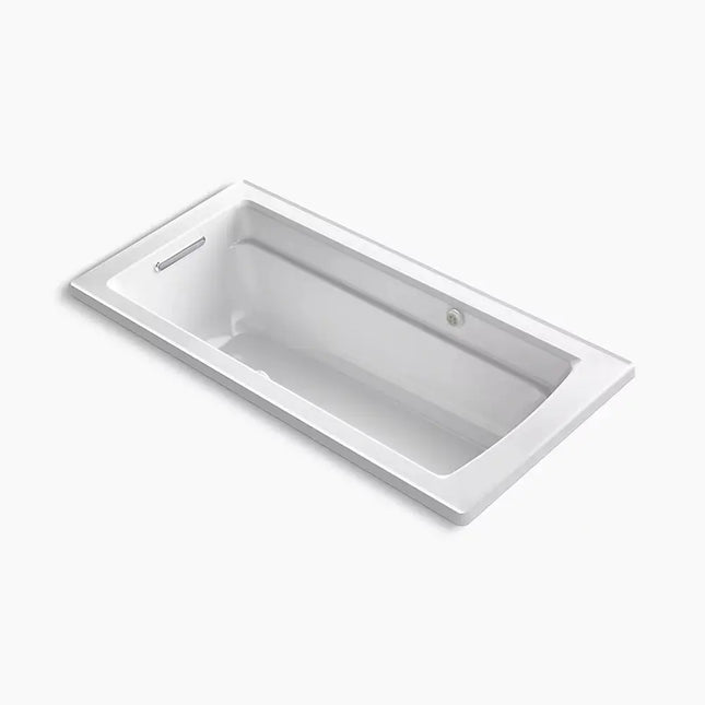 Kohler Archer 66" x 32" drop-in Heated BubbleMassage air bath with Bask heated surface K-1949-GHW-0 - Plumbing Market