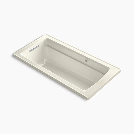 Kohler Archer 66" x 32" drop-in Heated BubbleMassage air bath with Bask heated surface K-1949-GHW-96 - Plumbing Market