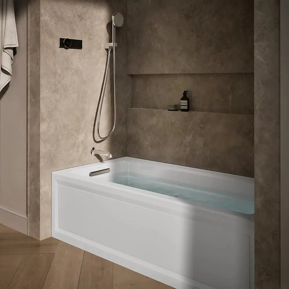 Kohler Archer 66" x 32" integral apron whirlpool with integral flange and left-hand drain White - Plumbing Market