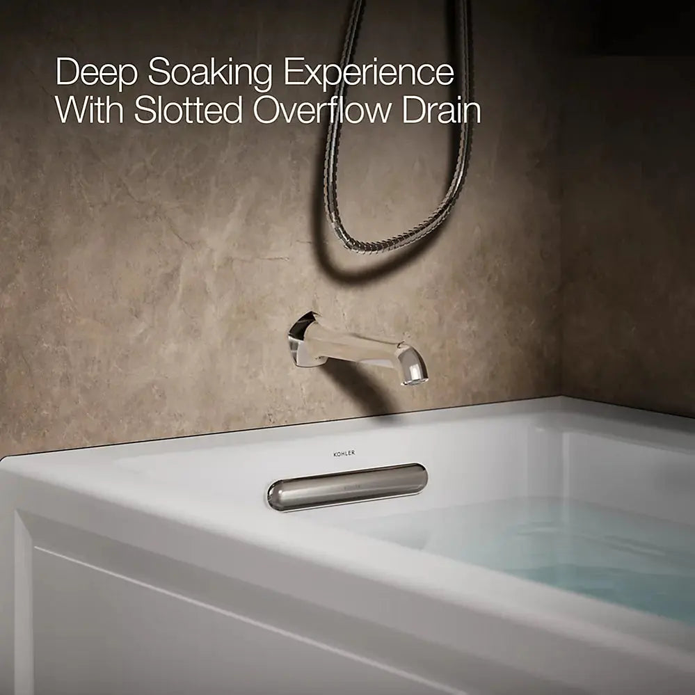 Kohler Archer 66" x 32" integral apron whirlpool with integral flange and left-hand drain White - Plumbing Market