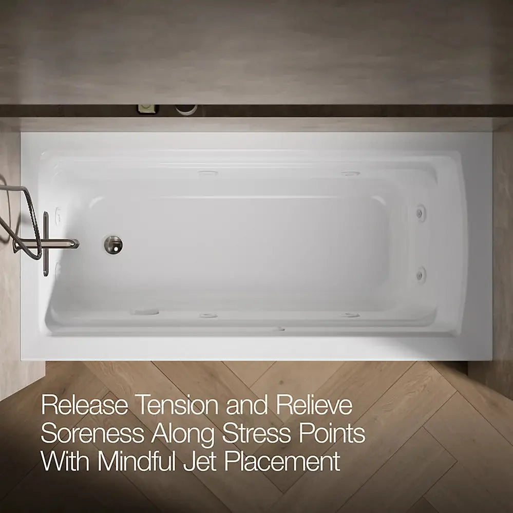 Kohler Archer 66" x 32" integral apron whirlpool with integral flange and left-hand drain White - Plumbing Market