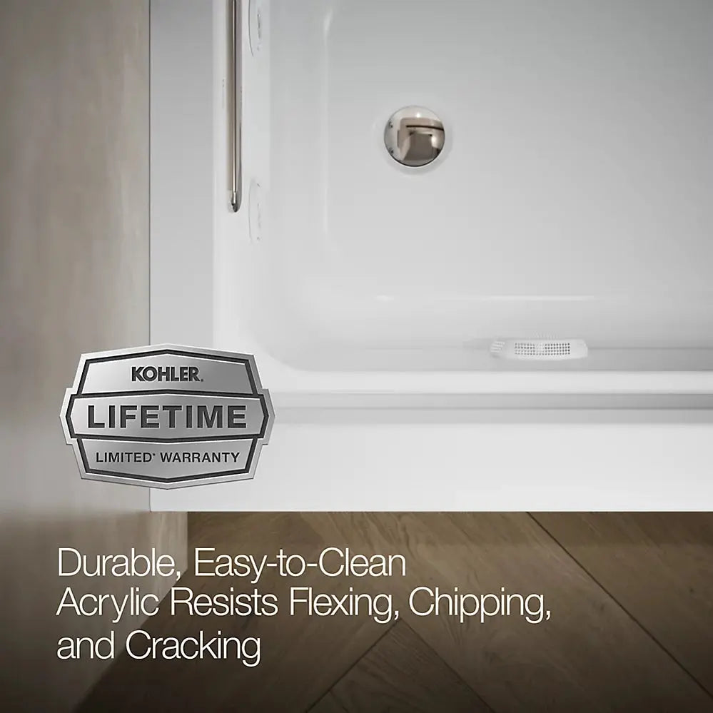 Kohler Archer 66" x 32" integral apron whirlpool with integral flange and left-hand drain White - Plumbing Market