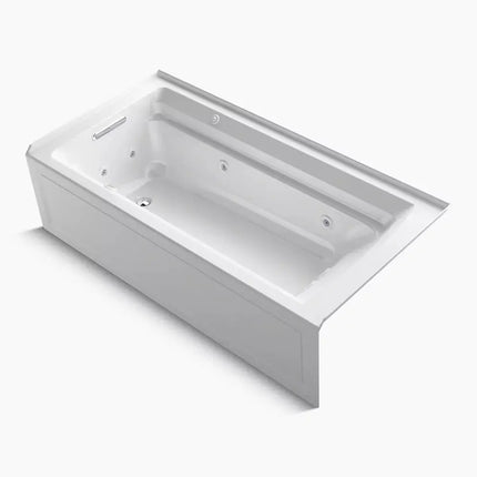 Kohler Archer 72" x 36" alcove Heated BubbleMassage air bath and whirlpool, left drain K-1124-XGHLA-0 - Plumbing Market