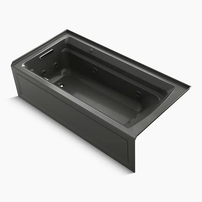 Kohler Archer 72" x 36" alcove Heated BubbleMassage air bath and whirlpool, left drain K-1124-XGHLA-58 - Plumbing Market