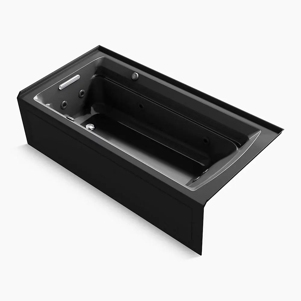 Kohler Archer 72" x 36" alcove Heated BubbleMassage air bath and whirlpool, left drain K-1124-XGHLA-7 - Plumbing Market
