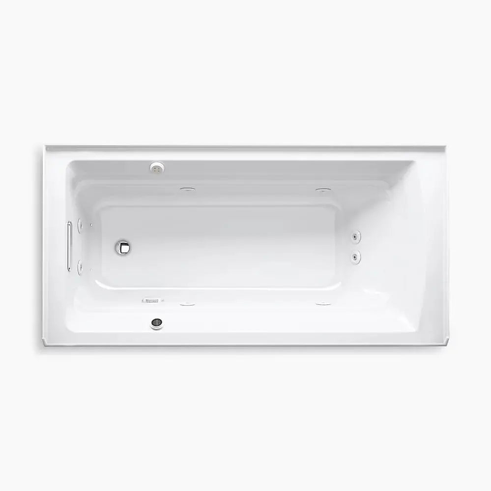 Kohler Archer 72" x 36" alcove Heated BubbleMassage air bath and whirlpool, left drain K-1124-XGHLA-7 - Plumbing Market