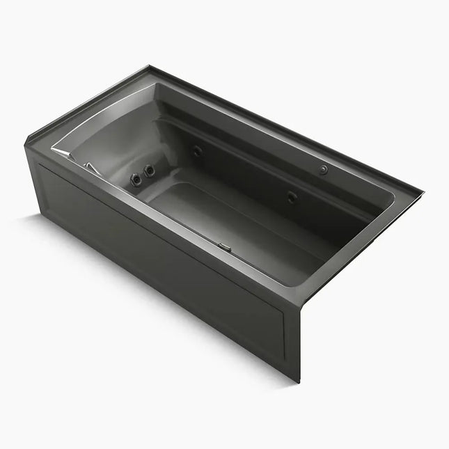 Kohler Archer 72" x 36" alcove Heated BubbleMassage air bath and whirlpool, right drain K-1124-XGHRA-58 - Plumbing Market