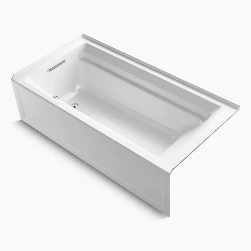 Kohler Archer 72" x 36" alcove bath with Bask heated surface, left drain K-1125-LAW-0 - Plumbing Market