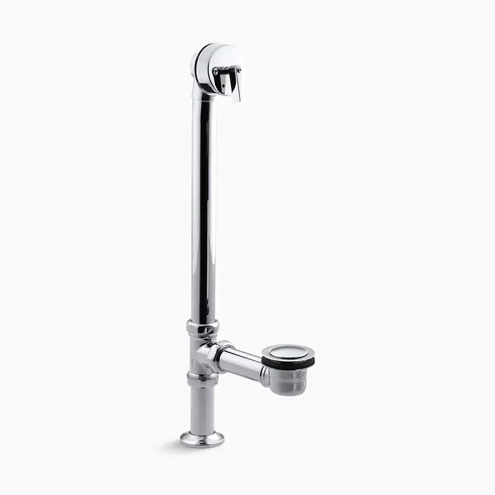 Kohler Artifacts 1-1/2" pop-up bath drain for above- and through-the-floor freestanding bath installations Polished Chrome - Plumbing Market